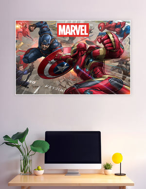 Marvel Civil War Captain America vs Iron Man battle poster
