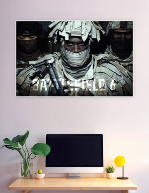 Battlefield 6 elite camouflaged soldiers tactical gaming poster