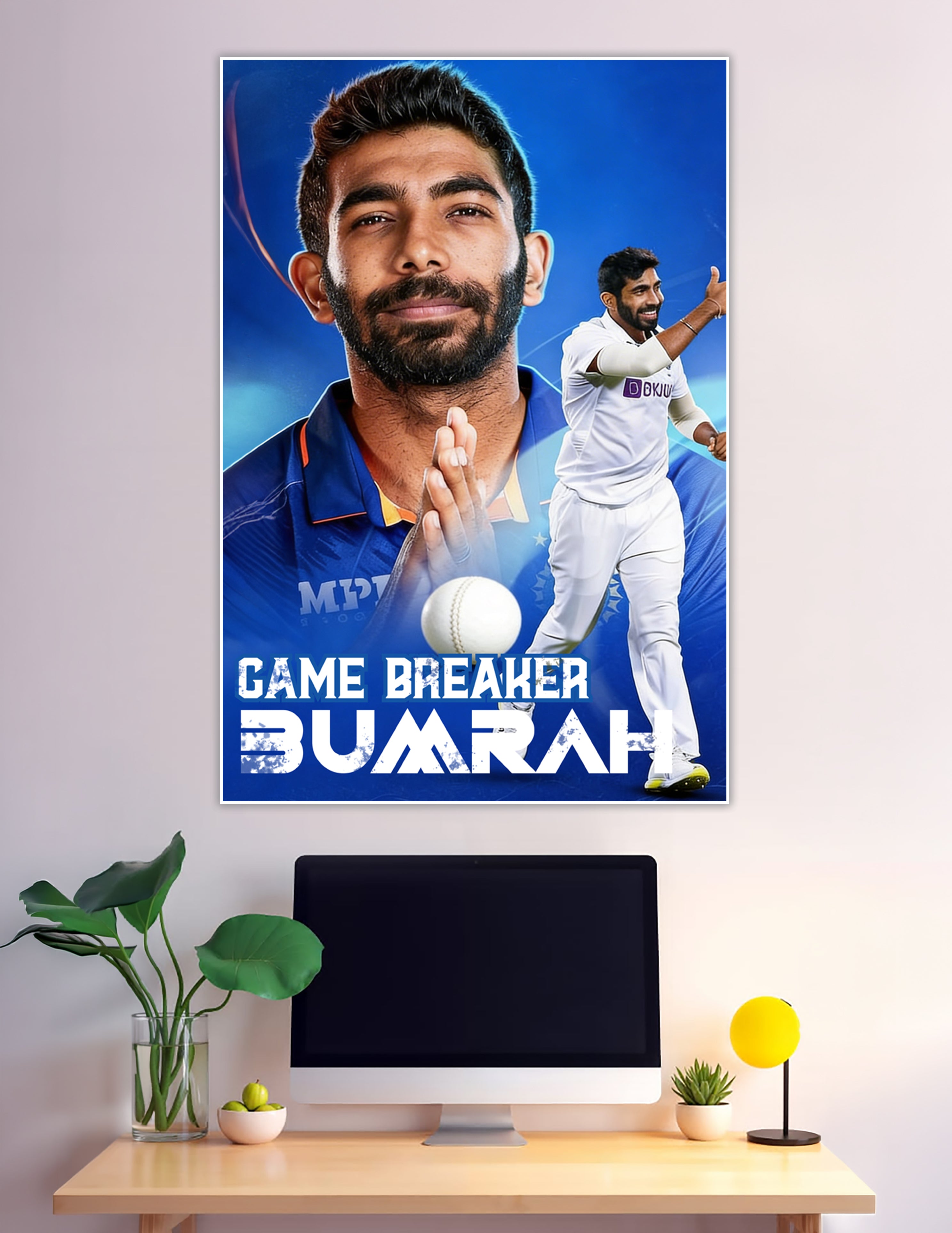 Jasprit Bumrah India cricket game breaker sports poster