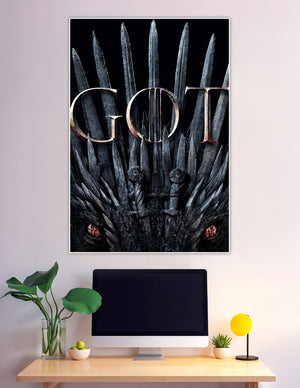 Game of Thrones Season 8 Iron Throne dragon eyes poster