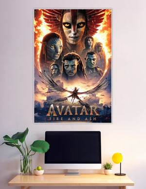 Avatar Fire and Ash official movie poster with Na'vi characters