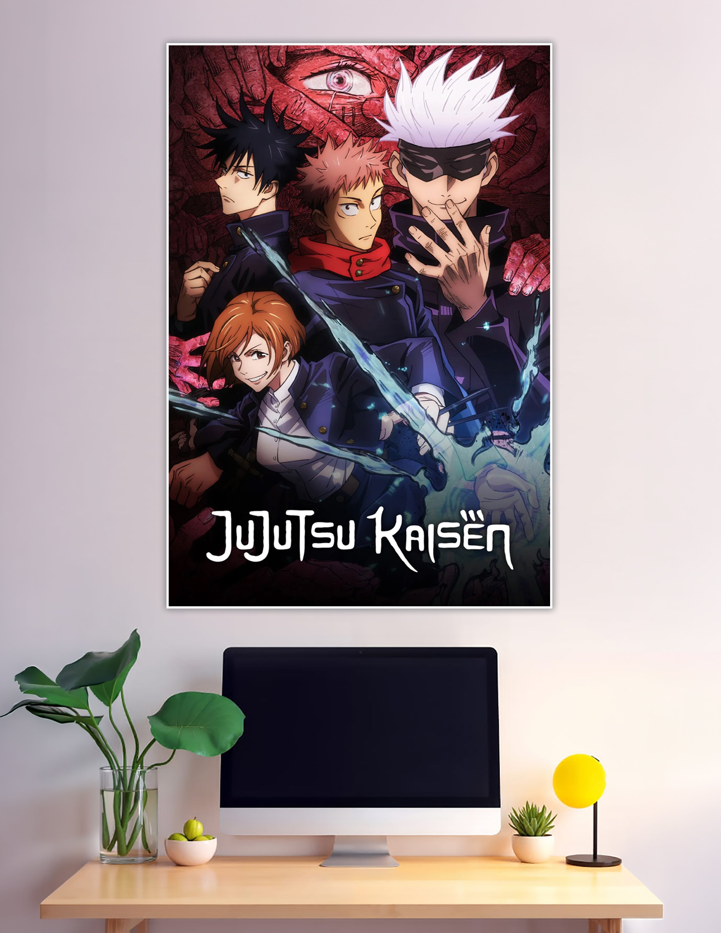 Jujutsu Kaisen poster featuring Gojo Satoru and main cast