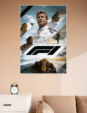 Official F1 movie poster with racing driver and Formula 1 car
