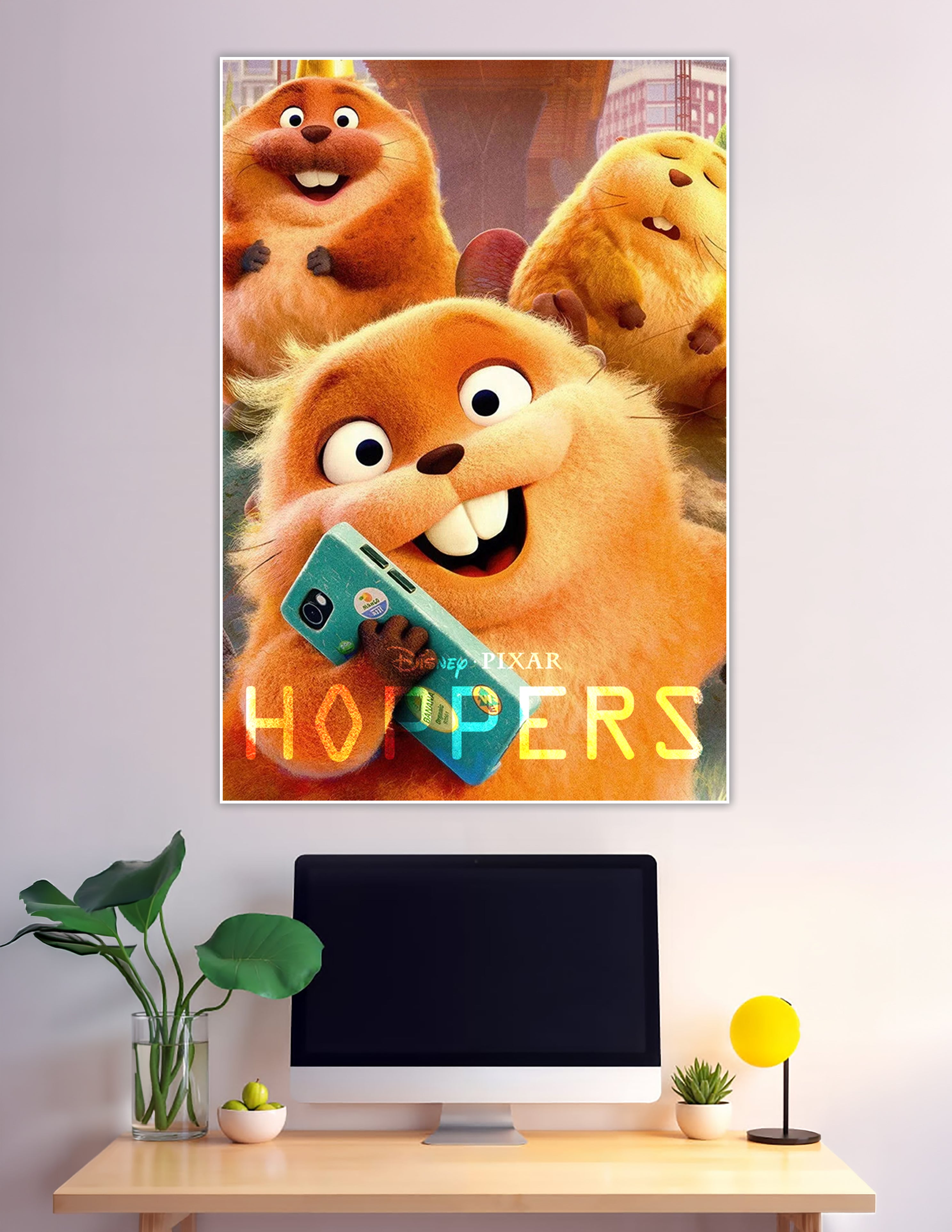 Disney Pixar Hoppers animated movie poster with cute rodents