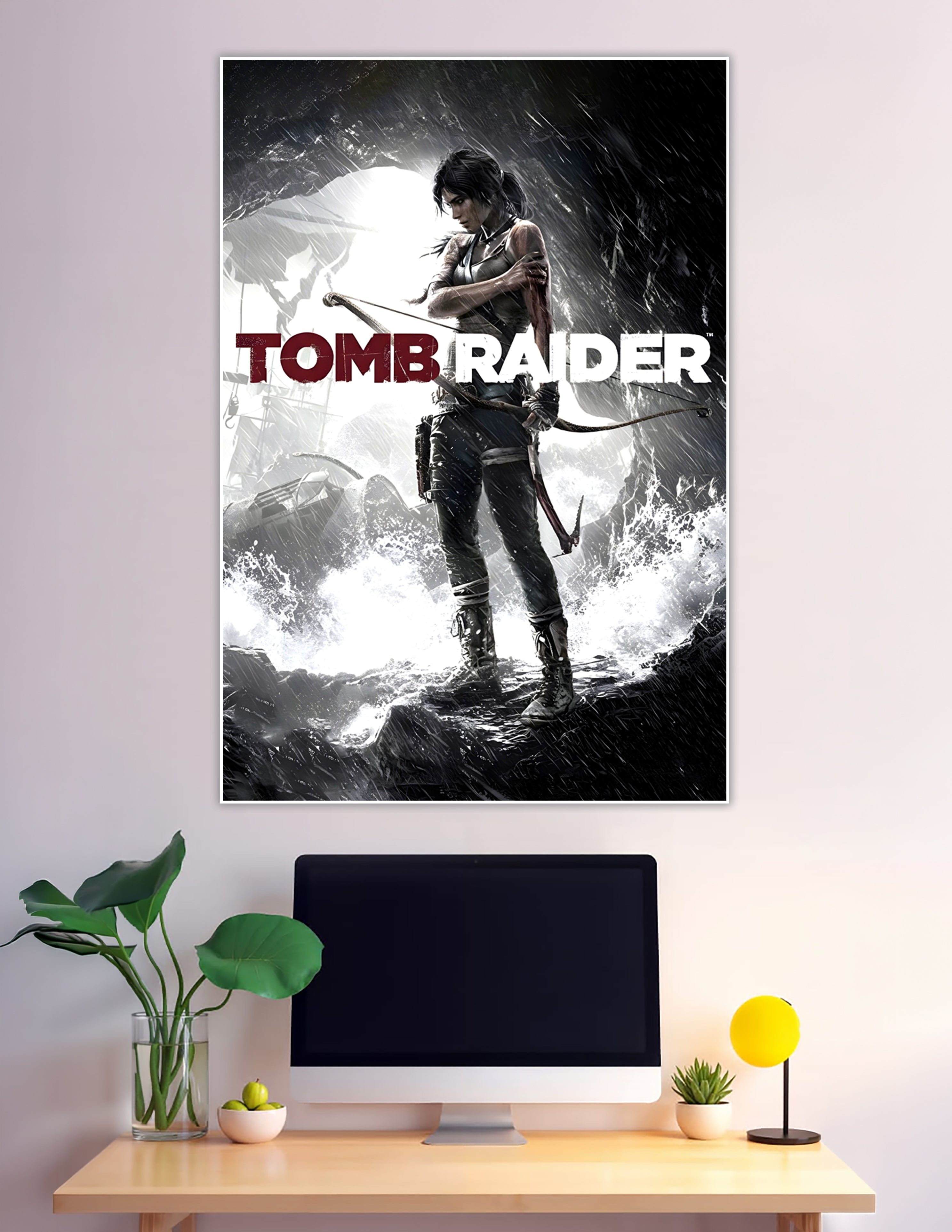 Tomb Raider Lara Croft bow survival storm poster