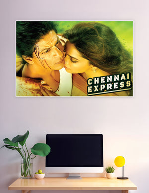 Chennai Express Bollywood romantic action movie poster art