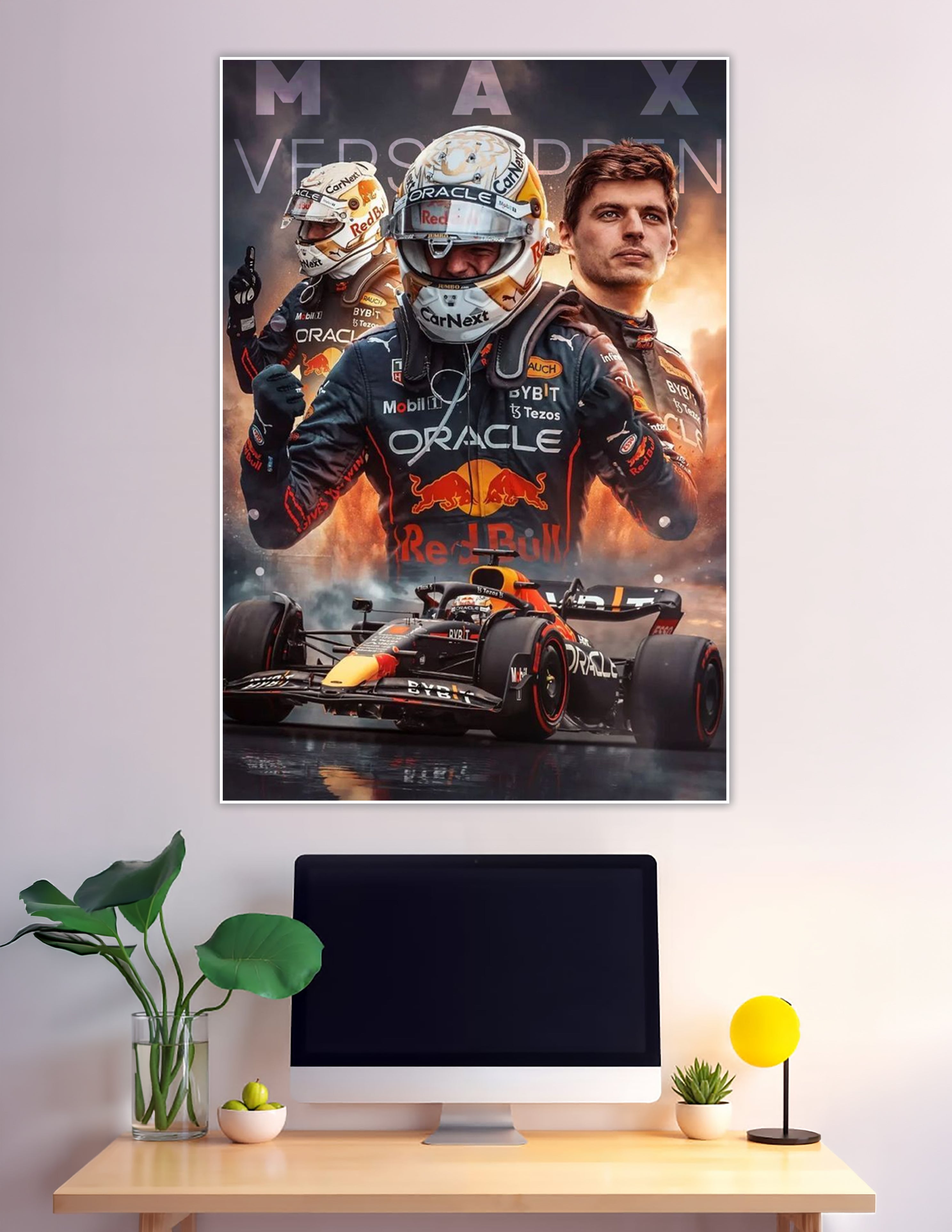 Max Verstappen Oracle Red Bull Racing F1 champion poster
