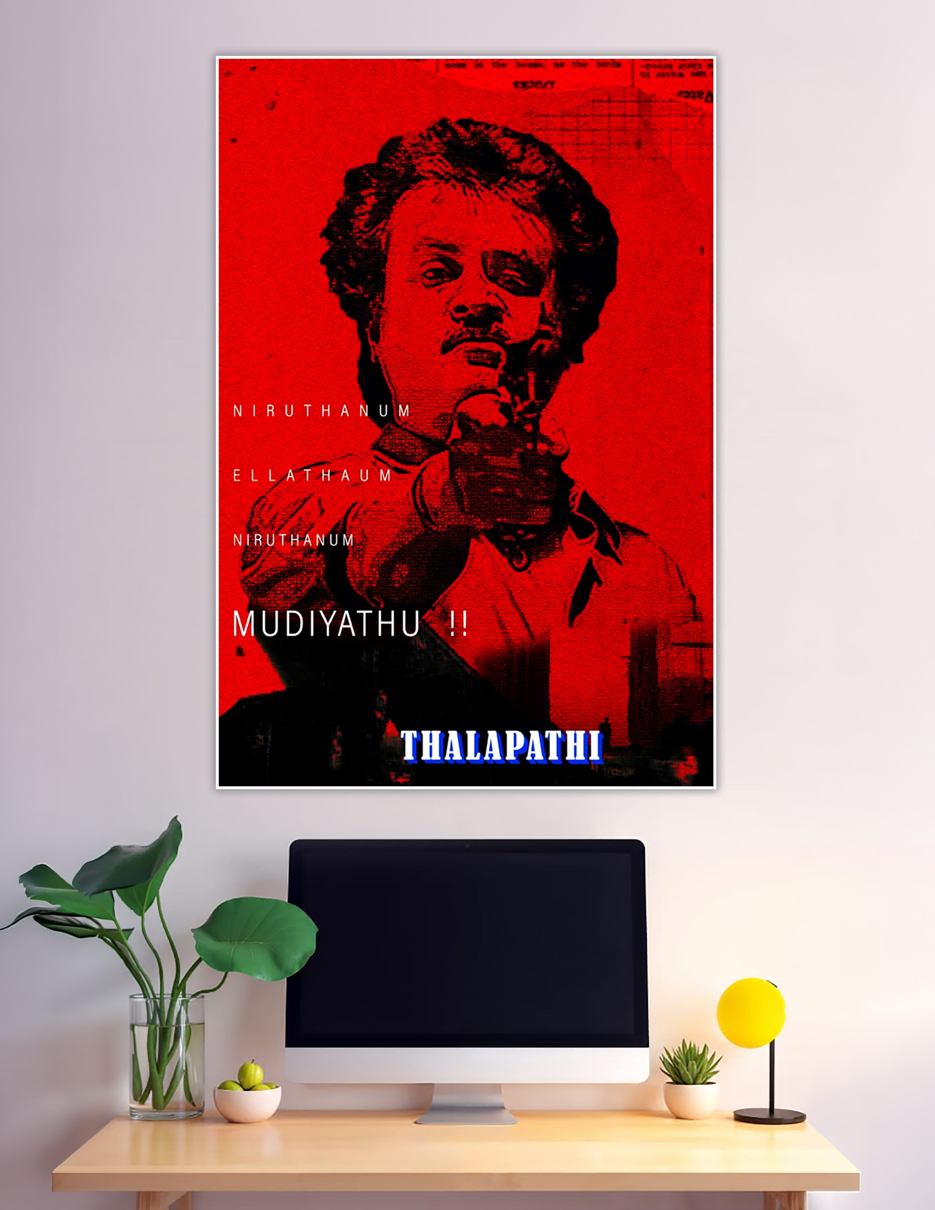 Thalapathi bold red black fan art movie poster