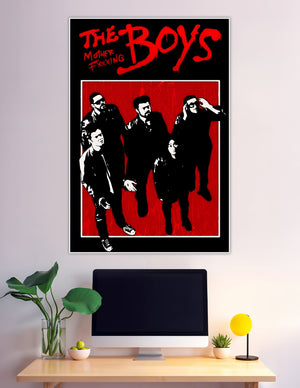 The Boys TV show red black stencil group art poster