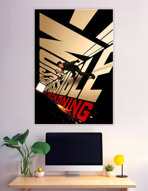 Mission Impossible Dead Reckoning action movie poster with sparks