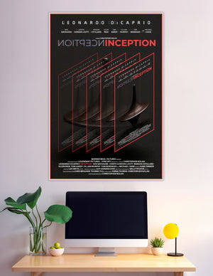 Inception movie poster with spinning totem recursive design