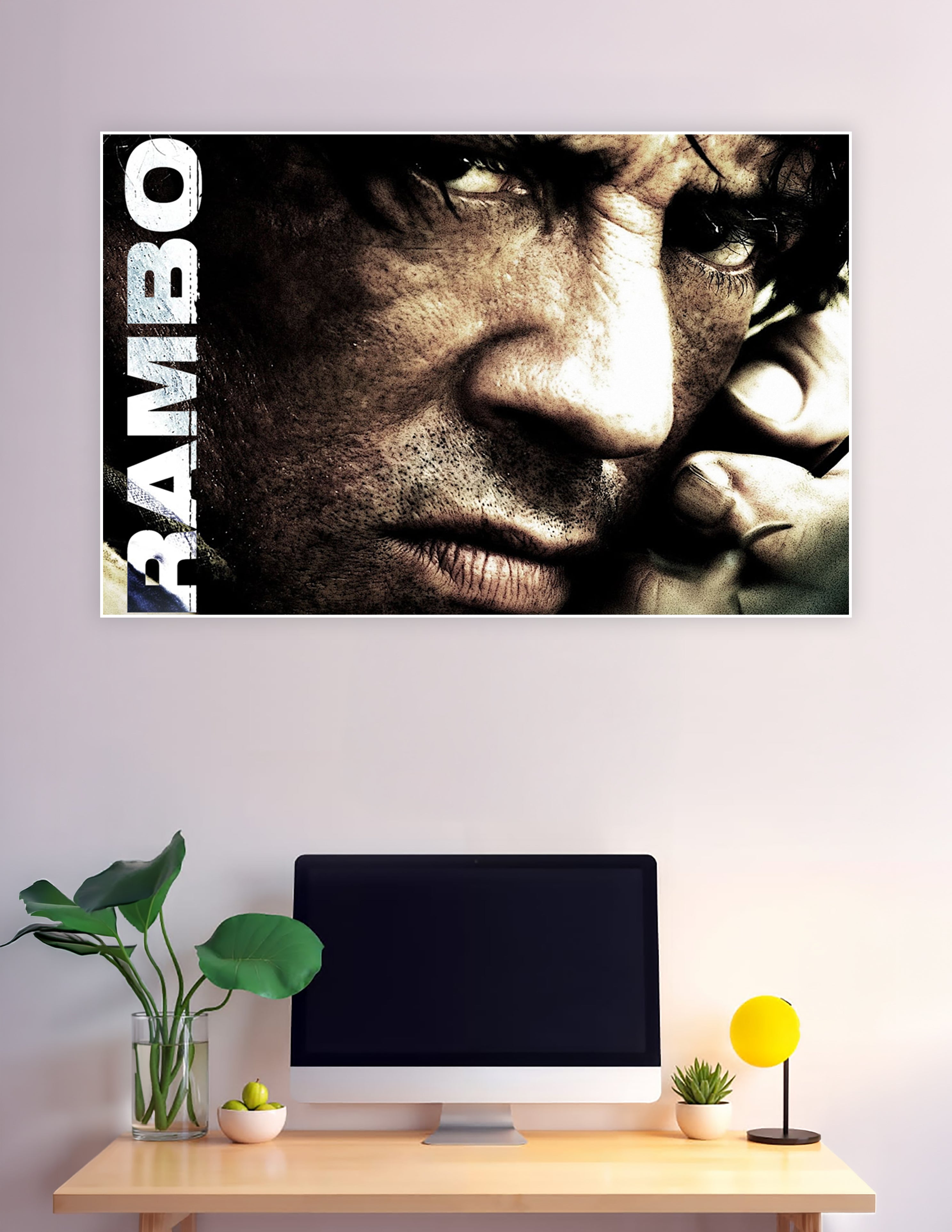 Rambo movie poster dramatic close-up warrior face