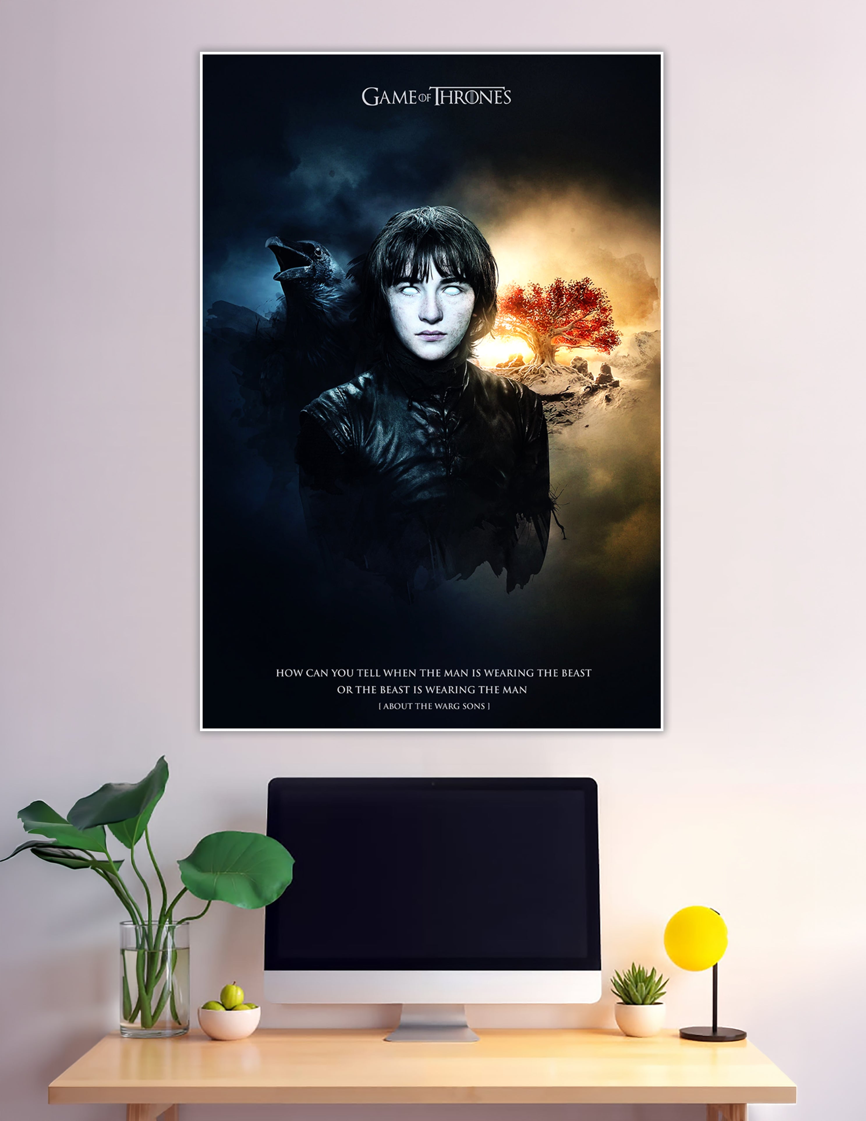 Bran Stark white eyes raven weirwood tree Game of Thrones