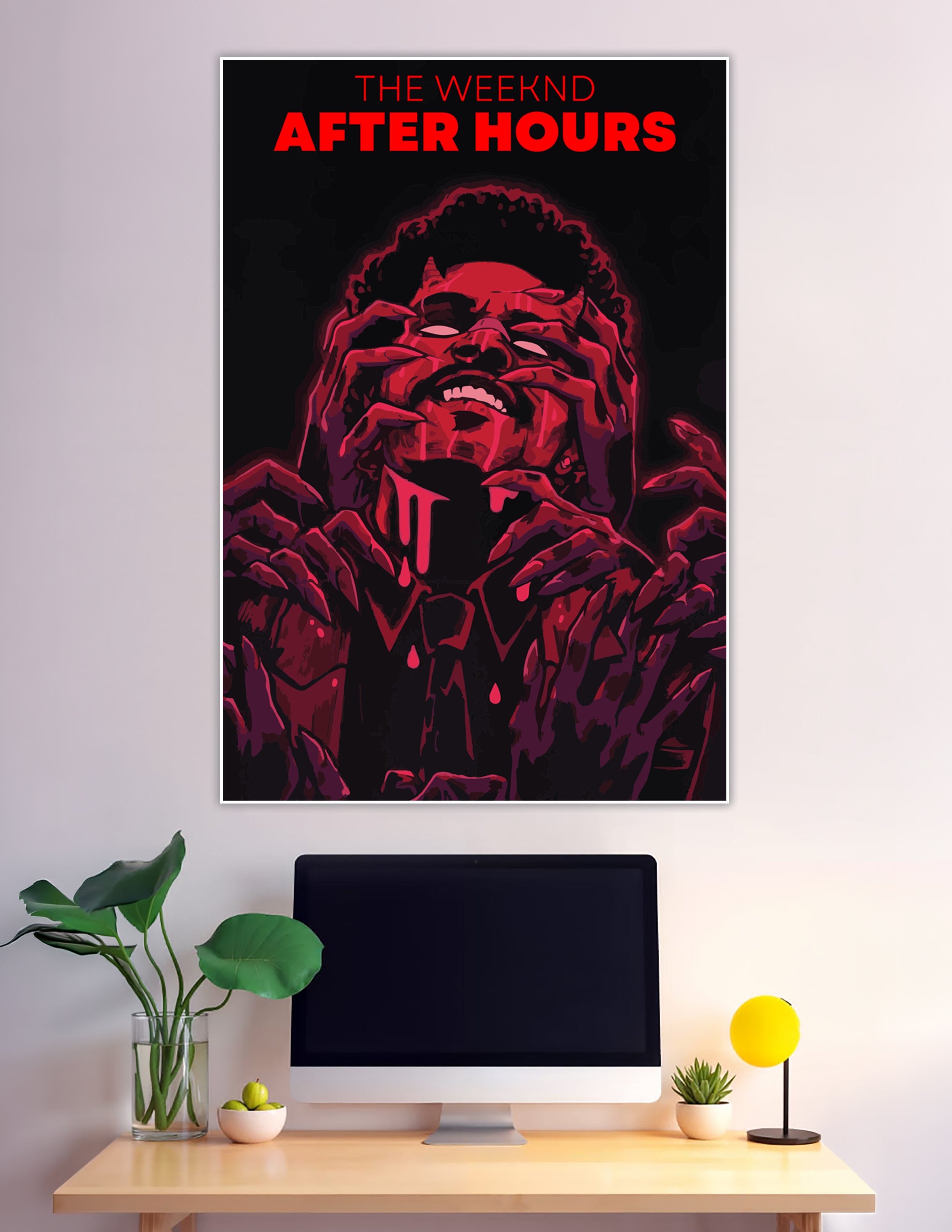 The Weeknd After Hours red illustrated graphic art poster