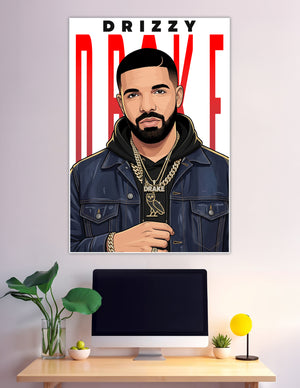 Drake Drizzy OVO vector illustration art music poster