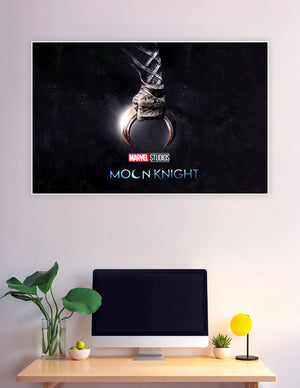 Moon Knight Marvel Studios poster with crescent weapon