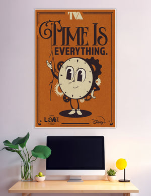 Loki Season 2 TVA retro cartoon clock poster