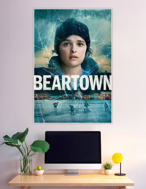 Beartown TV series poster with girl and hockey players