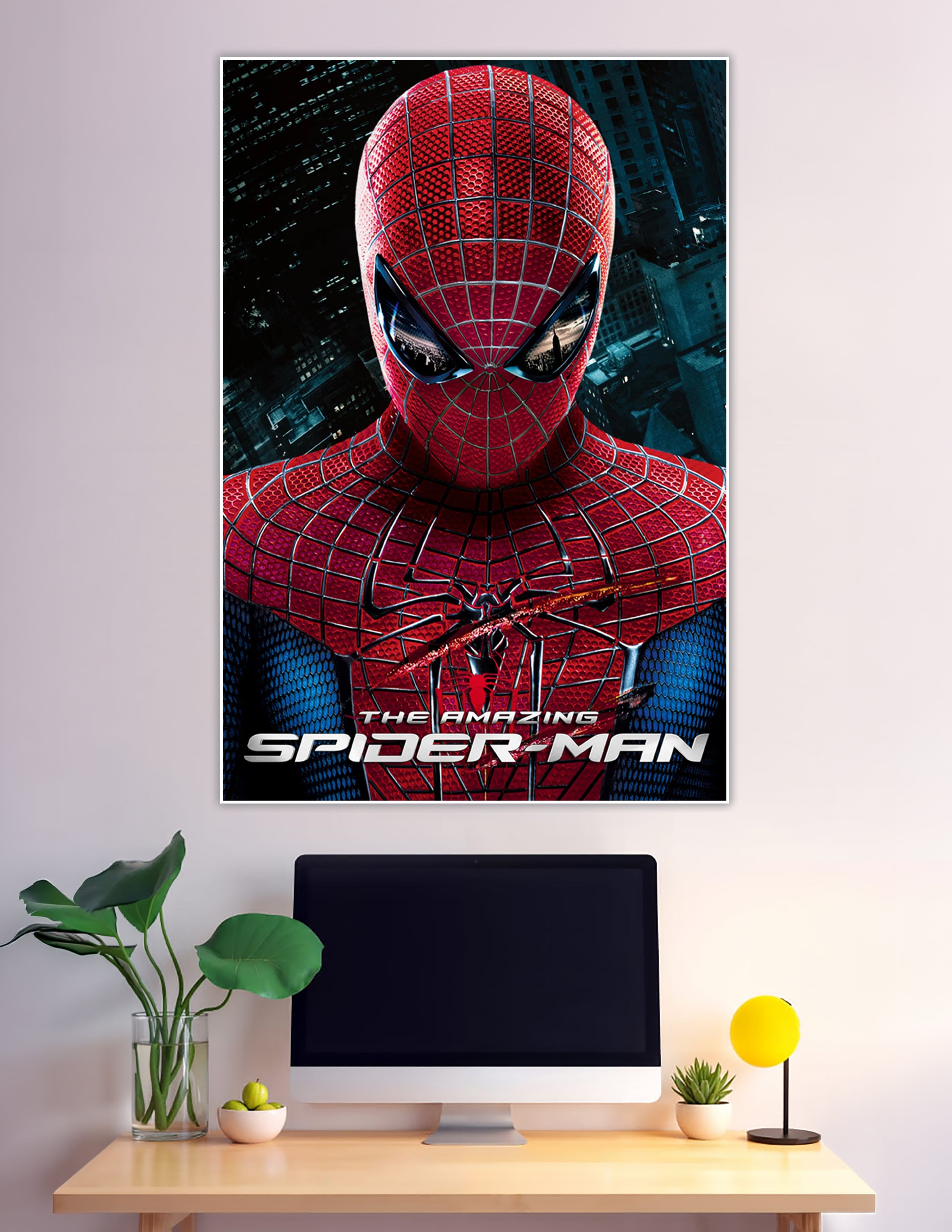 The Amazing Spider-Man close-up movie poster red blue suit