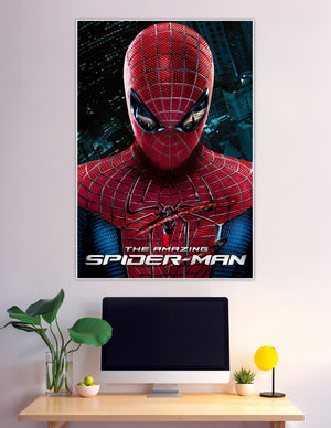 The Amazing Spider-Man close-up movie poster red blue suit