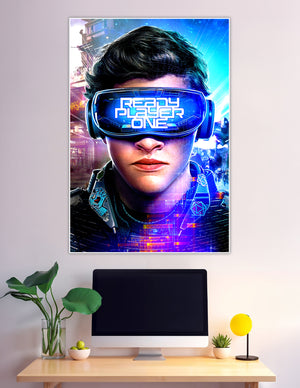 Ready Player One movie poster with glowing VR headset