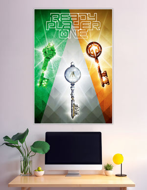 Ready Player One three keys tricolor movie poster art