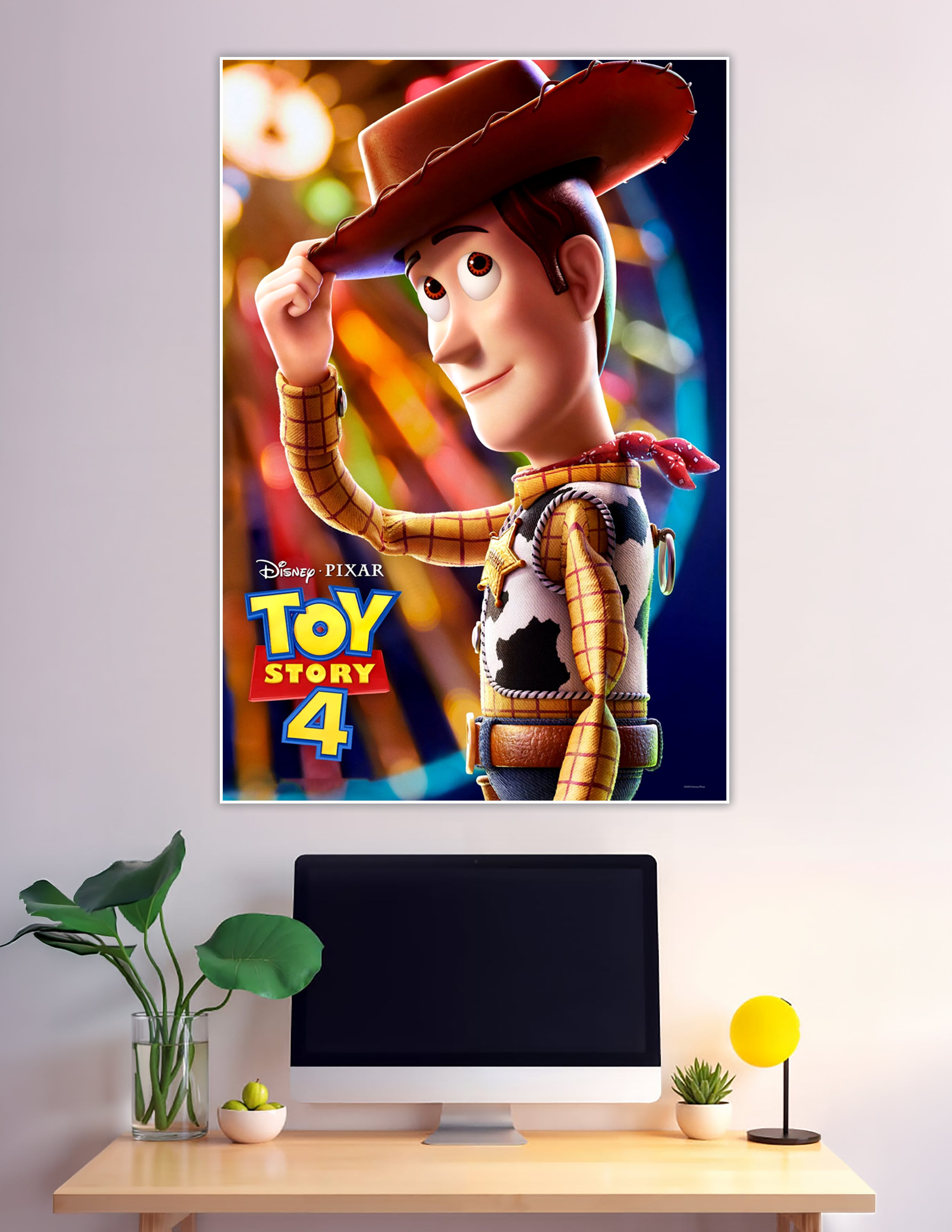 Woody tipping cowboy hat Toy Story 4 Disney Pixar poster