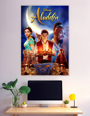 Disney Aladdin 2019 live action movie poster with characters