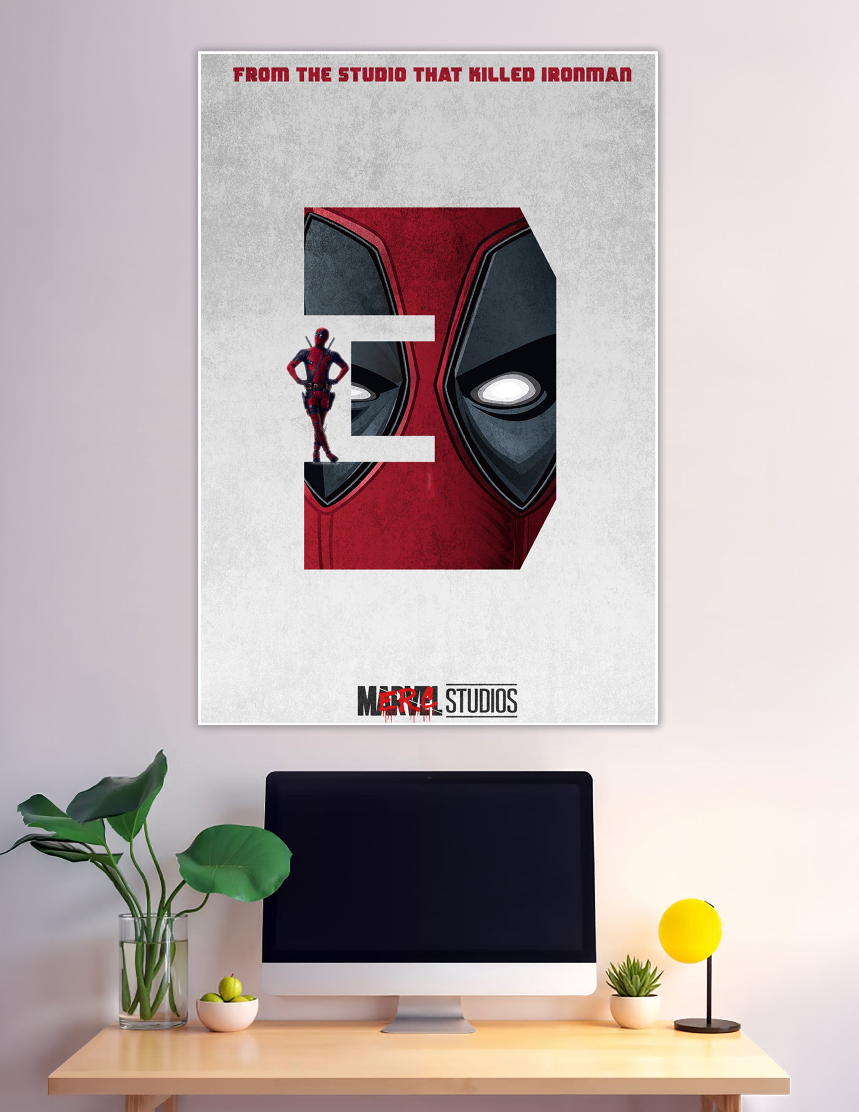 Minimalist Deadpool 2 Marvel Studios movie poster red black