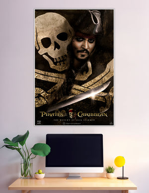 Pirates of the Caribbean Jack Sparrow skull crossbones movie poster