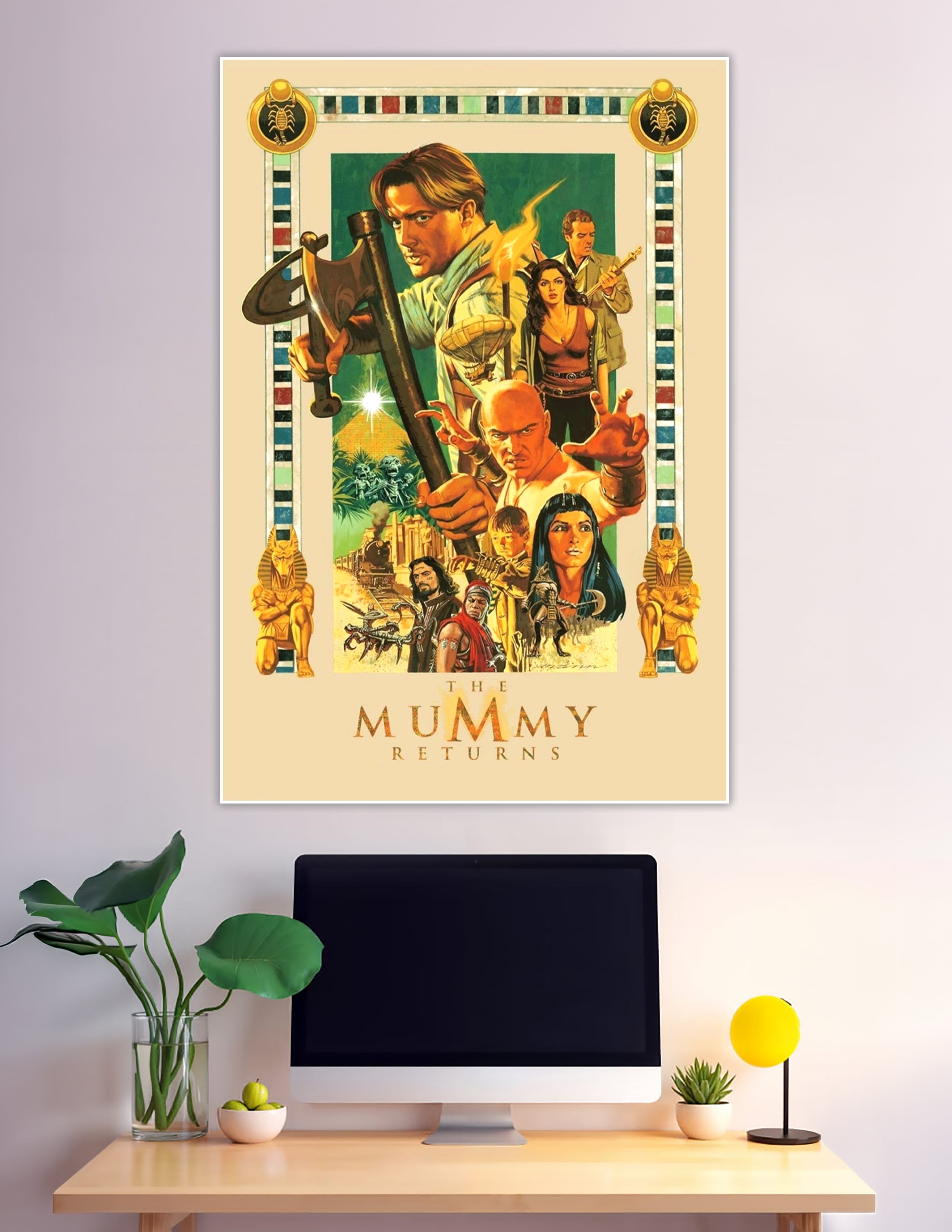 The Mummy Returns illustrated vintage style movie poster