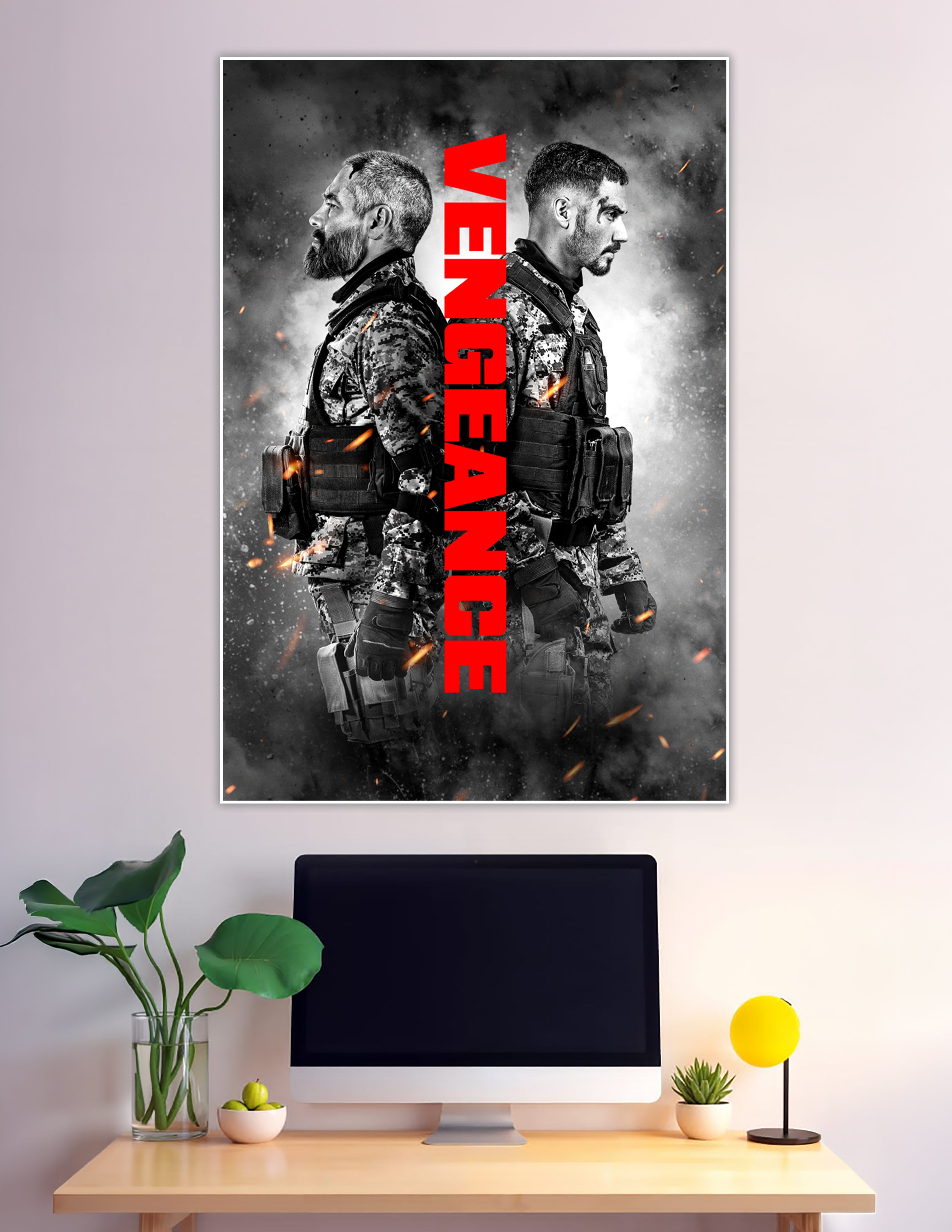 Vengeance movie poster two soldiers back to back