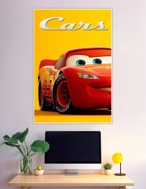 Disney Pixar Cars Lightning McQueen red racer yellow poster
