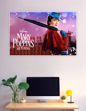 Disney Mary Poppins Returns official movie poster with umbrella
