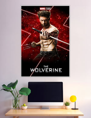 The Wolverine Marvel Studios poster with adamantium claws and katana