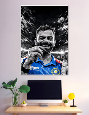 India ICC Champions 2025 cricket victory graphic art poster