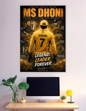 MS Dhoni jersey number 7 legend leader forever tribute poster