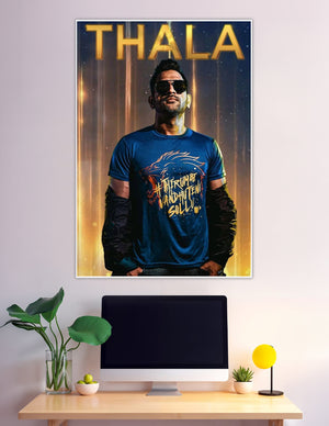 Thala MS Dhoni gold cinematic cricket fan poster