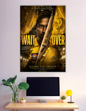 MS Dhoni CSK Thala Returns Wait Is Over cricket poster