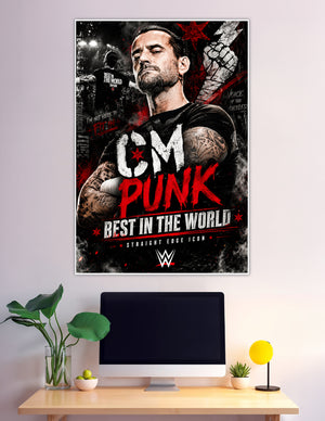 CM Punk WWE Best In The World Straight Edge Icon Poster