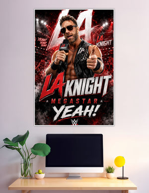 LA Knight WWE Megastar Yeah official wrestling poster