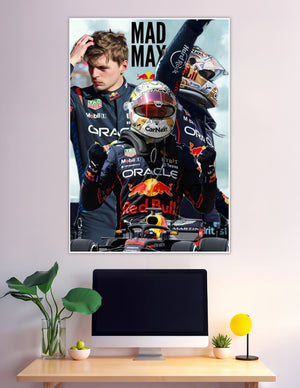 Max Verstappen Red Bull Racing F1 champion collage poster