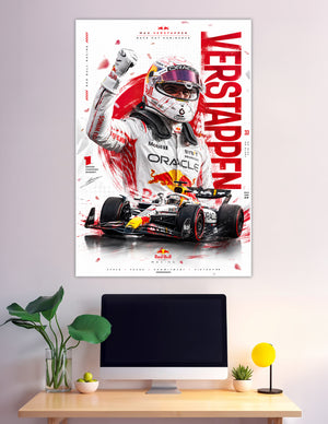Max Verstappen Red Bull Racing F1 victory celebration poster