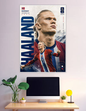 Erling Haaland Norway FIFA World Cup 2026 sports poster