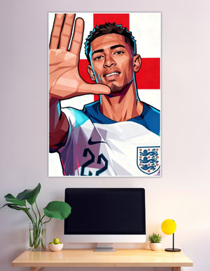 England football number 22 pop art poster Three Lions