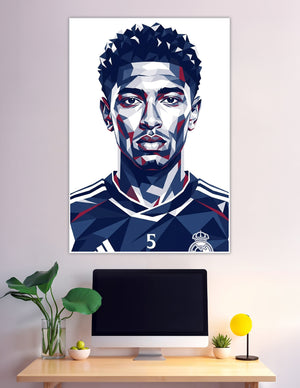 Low poly geometric portrait of Real Madrid number 5 footballer