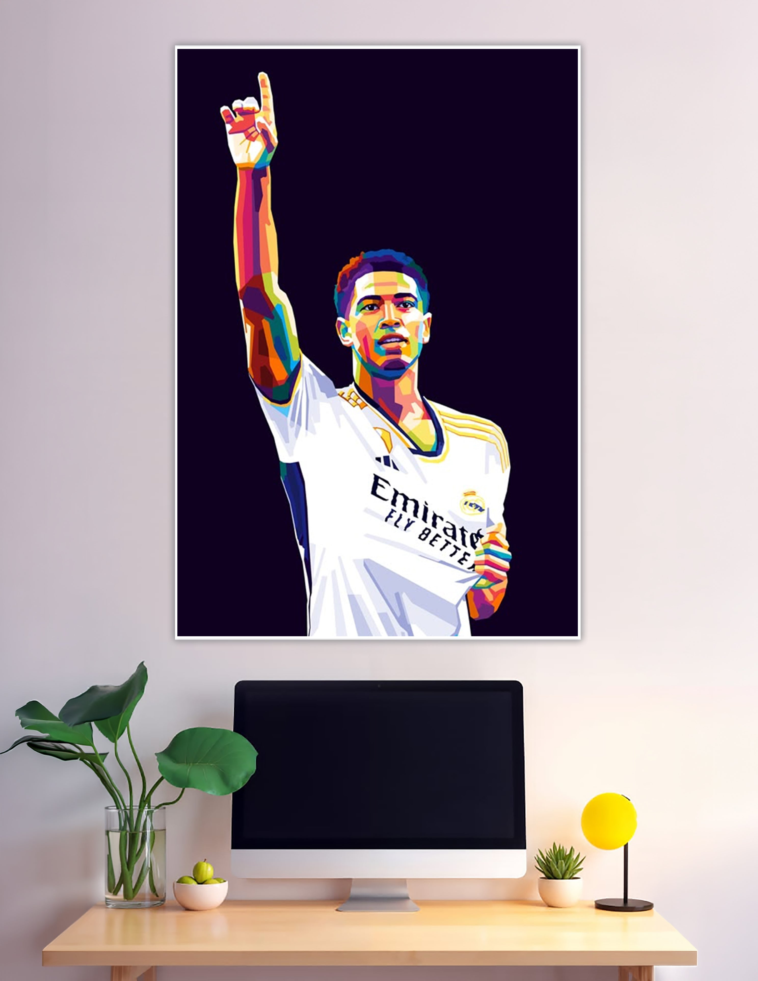 Colorful WPAP pop art Real Madrid footballer celebration poster