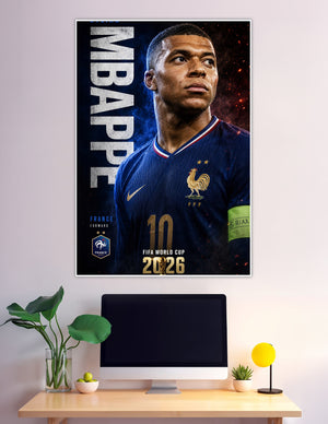 Kylian Mbappé France number 10 FIFA World Cup 2026 poster