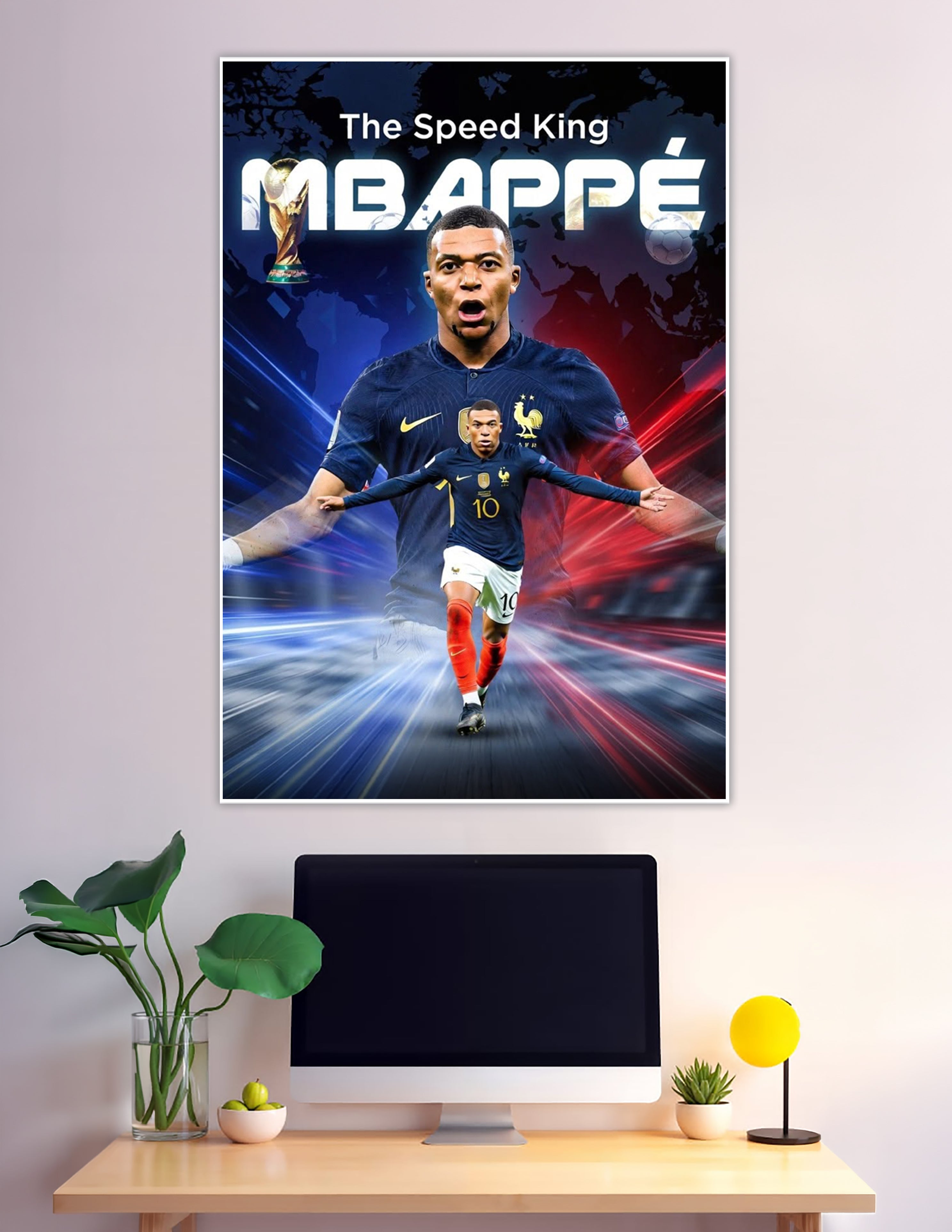 Mbappé Speed King France number 10 football poster