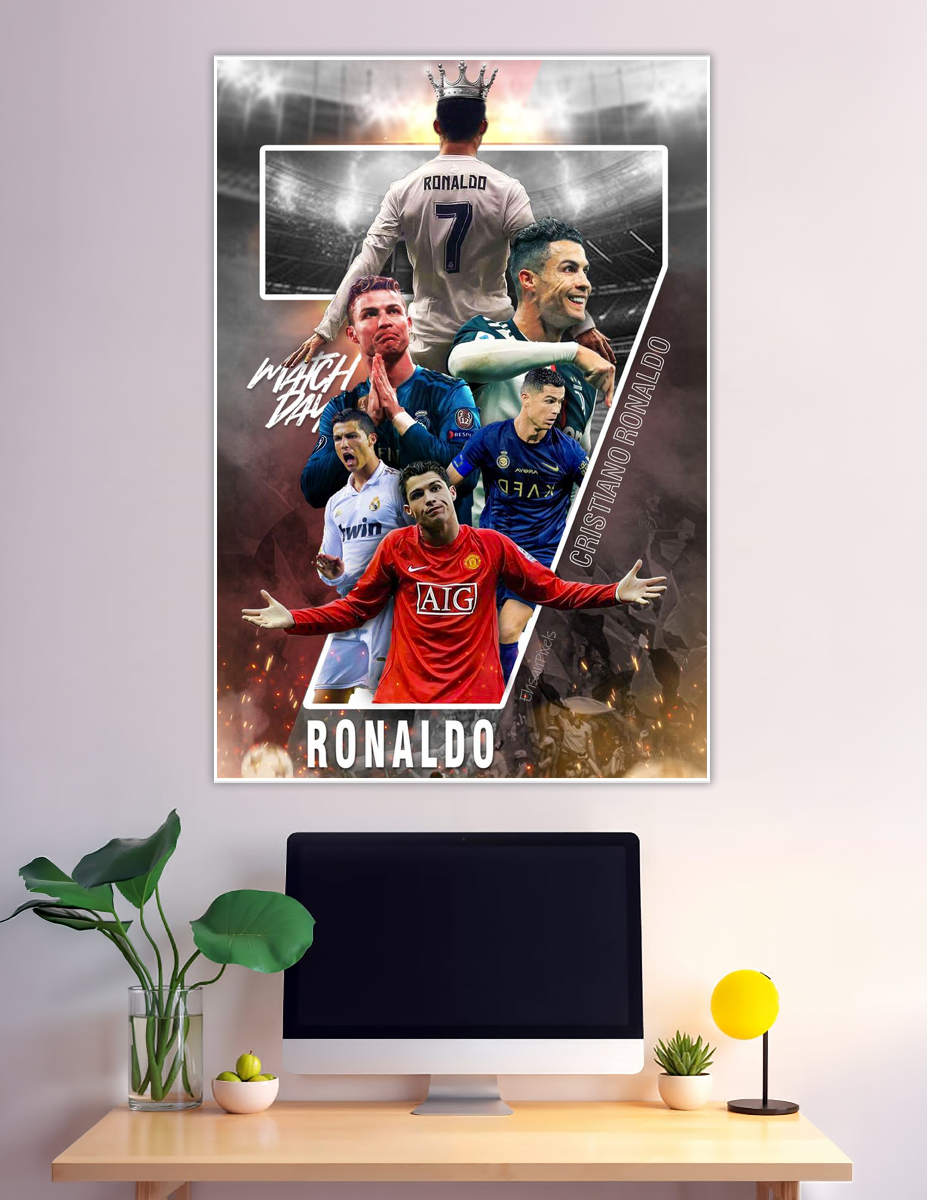 Cristiano Ronaldo CR7 number 7 career collage poster